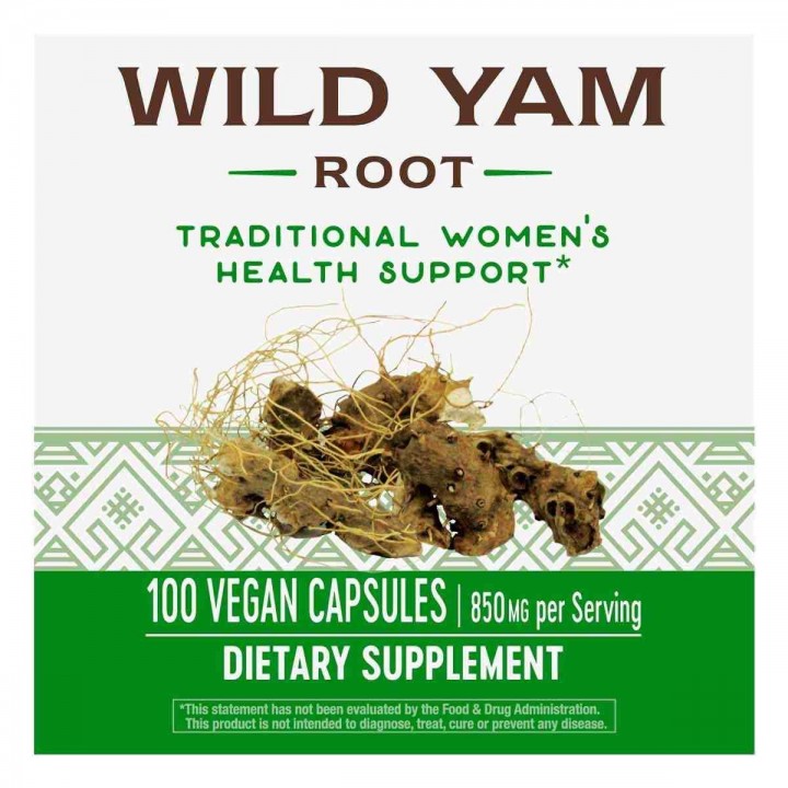 Wild Yam Raíz De Ñame Nature's Way 850 mg 100 Cápsulas Veganas V3225 Nature's Way