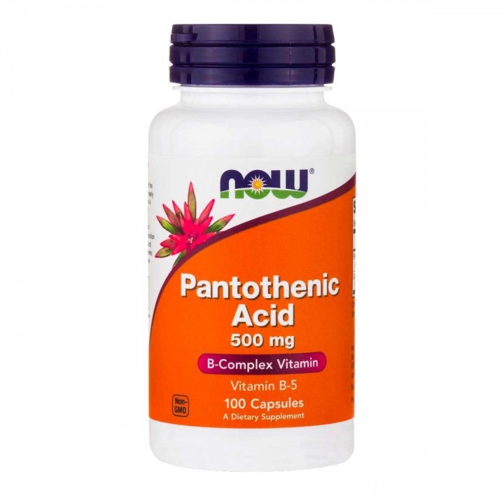 Acido Pantotenico / Pantothenic Acid Vitamina B-5 Now Foods 500 mg 100 Capsulas V3235 Now Nutrition for Optimal Wellness