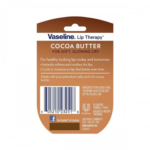 Vaselina para Labios Lip Therapy de Vaseline Cocoa Butter Made in the USA 0,25 oz (7g) C1098 Vaseline