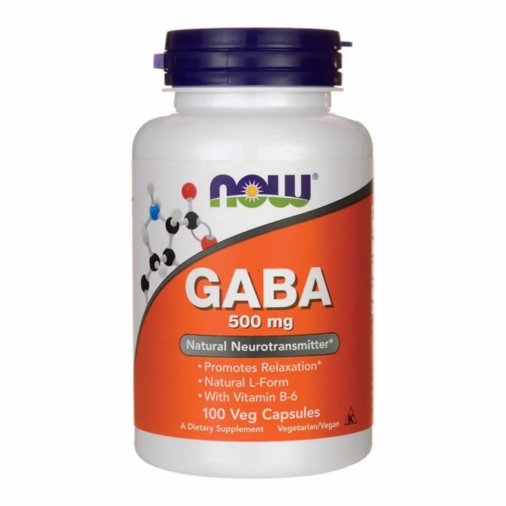 Now Foods Gaba 500 mg Neurotransmisor + Vitamina B-6 100 Capsulas Vegetales V3035 Now Nutrition for Optimal Wellness