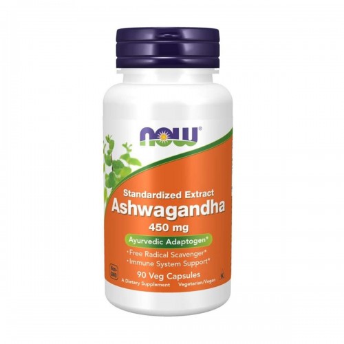 Now Ashwagandha Extracto Estandarizado 450 MG 90 Cápsulas Vegetales V3252 Now Nutrition for Optimal Wellness