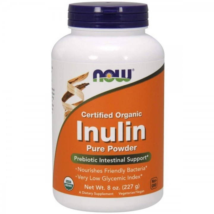 Now Inulina Organica Certificada Apoyo Intestinal 227 g V3268 Now Nutrition for Optimal Wellness