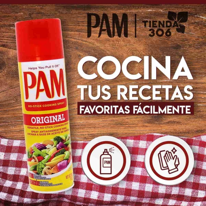 PAM Original Spray Antiadherente para Cocinar a Base de Aceite de Canola 400 g D1153 PAM
