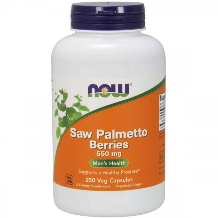 Now Saw Palmetto Berries Apoyo Prostata Saludable 550 mg 250 Cápsulas V3297 Now Nutrition for Optimal Wellness
