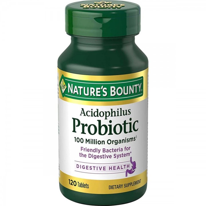NATURE'S BOUNTY Probioticos Acidophilus Soporte Sistema Digestivo 120 Tabletas V3306 NATURE'S BOUNTY