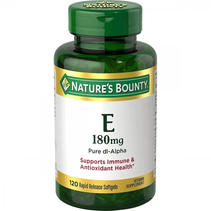 NATURE'S BOUNTY VITAMINA E Soporte Inmune y Antioxidante 180mg 120 Softgels V3307 NATURE'S BOUNTY