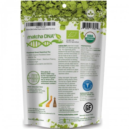 Te Verde Matcha Organico DNA en Polvo 12 oz. (340.19 g) T2067 Matcha DNA