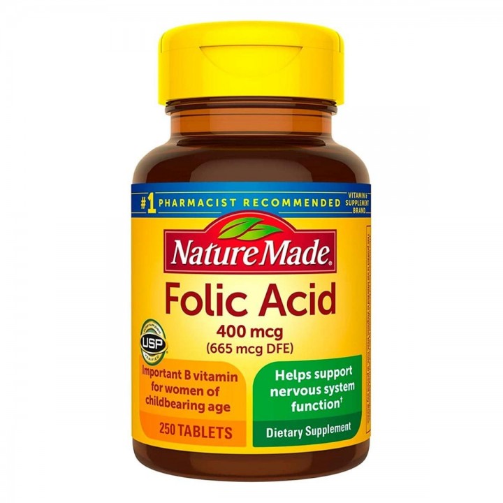 Nature Made Acido Folico 400 mcg 250 Tabletas V3326 Nature Made