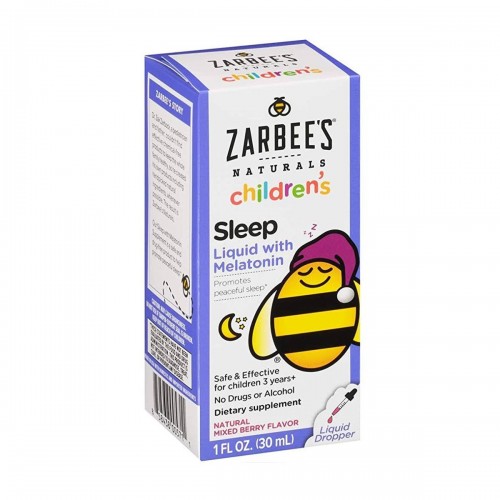 Zarbee's Naturals Liquido para Dormir para Niños con Suplemento de Melatonina, Sabor Bayas Naturales 1 fl oz (30 ml) V3242 Za...