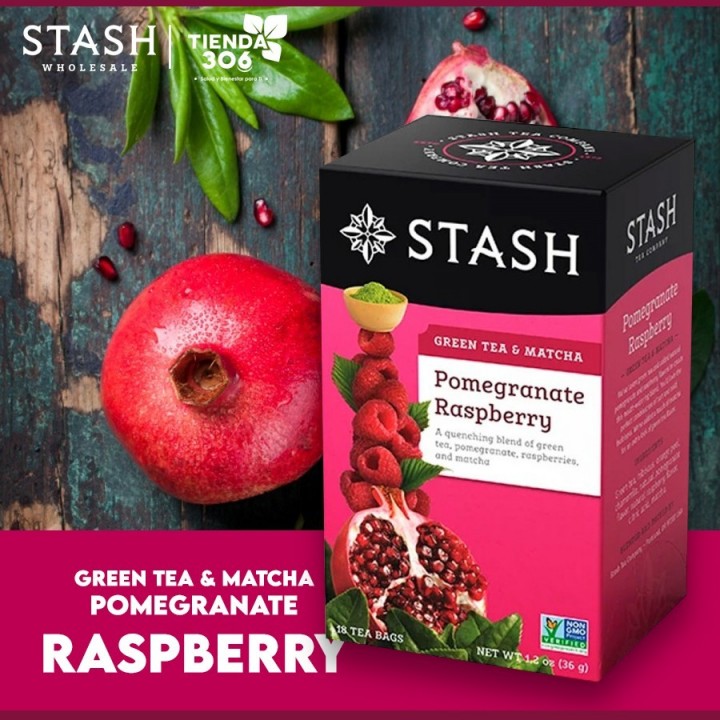 Te STASH Green Tea & Matcha Pomegranate Rasperry 18 Bolsitas 36 g T2011 STASH
