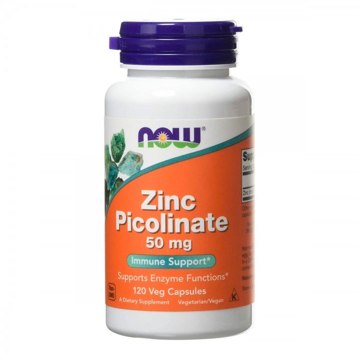 Now Picolinato de Zinc 50 mg 120 Capsulas V3121 Now Nutrition for Optimal Wellness