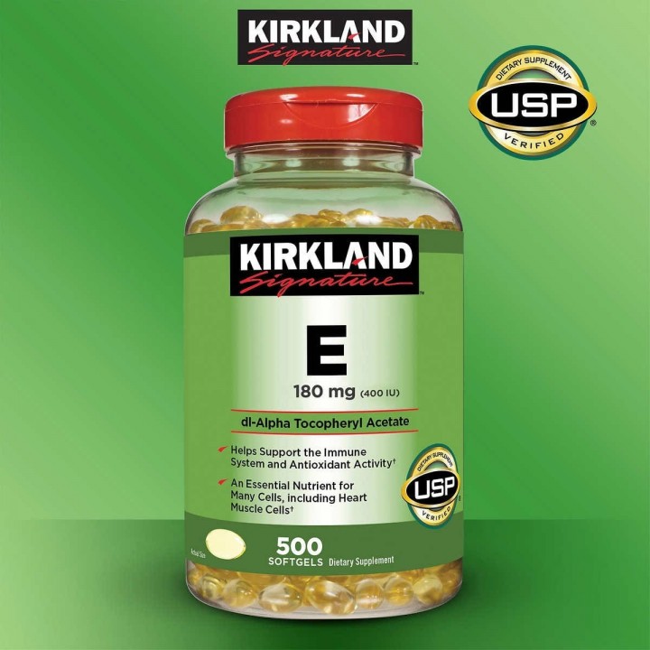 Vitamina E KIRKLAND 180 mg (400 IU) 500 Cápsulas blandas V3018 Kirkland Signature
