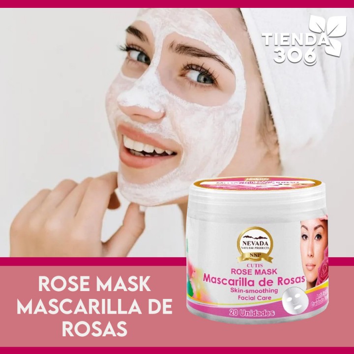 Nevada Mascarilla Facial de Rosas Anti-Stress Repara y Suaviza la Piel x 20 Unidades C1081 Nevada Natural Products