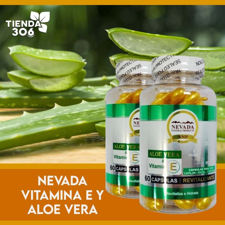 Nevada Aloe Vera y Vitamina E 60 Capsulas Revitalizantes Uso Topico C1001 Nevada Natural Products