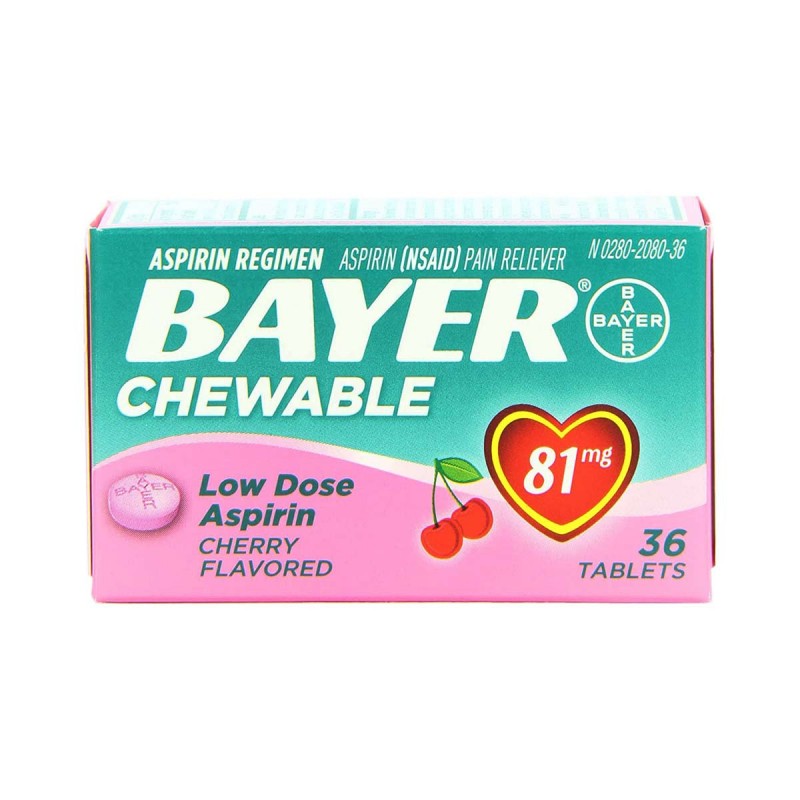 Bayer Aspirina Masticable Low Dose 81mg Cherry V3033 Bayer