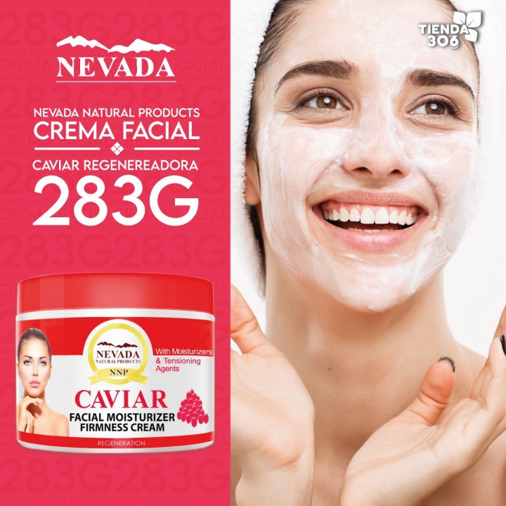 Nevada Crema Facial Caviar Hidratante y Reafirmante Protección UVB y UVA con Vitamina E 283 g C1047 Nevada Natural Products