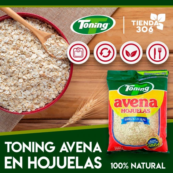 Toning Avena en Hojuelas 100% Natural 2000g D1149