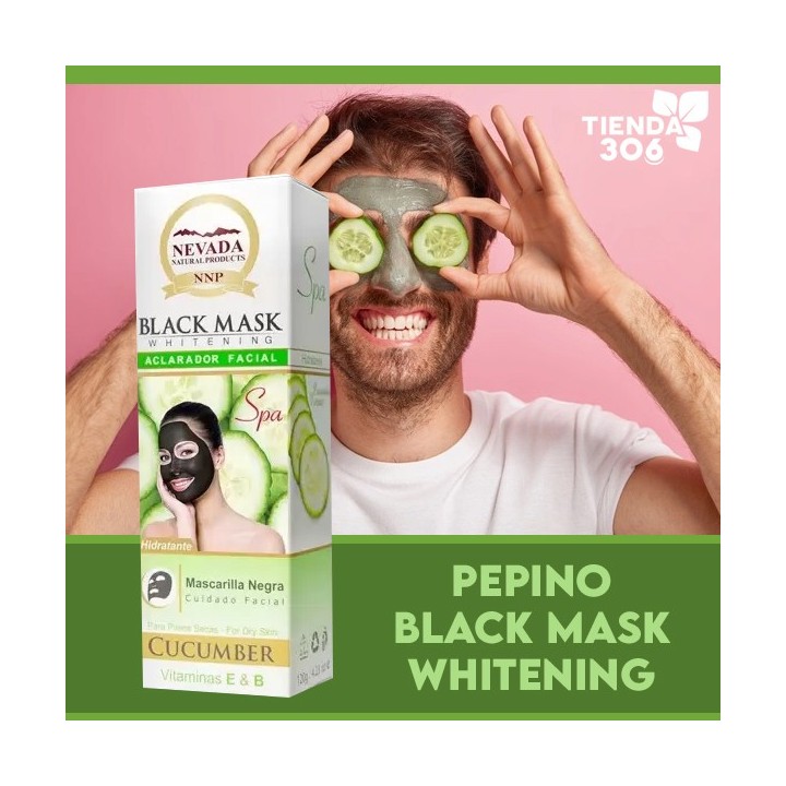 Nevada Mascarilla Black Mask de Pepino Aclarador Facial Hidratante 120g C1028 Nevada Natural Products