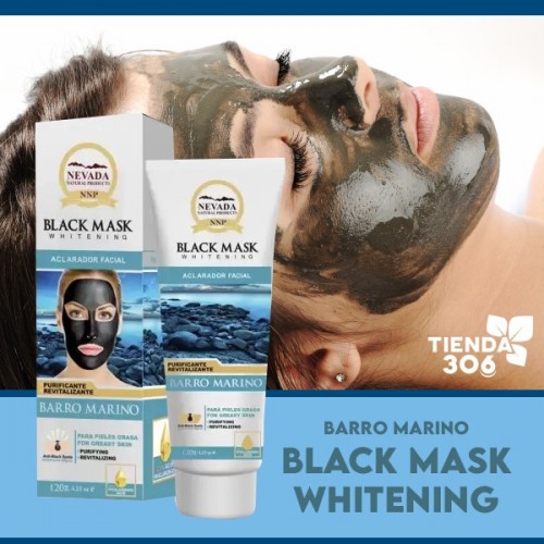 Nevada Mascarilla Black Mask de Barro Marino Aclarador Facial Purificante Revitalizante 120 g C1030 Nevada Natural Products