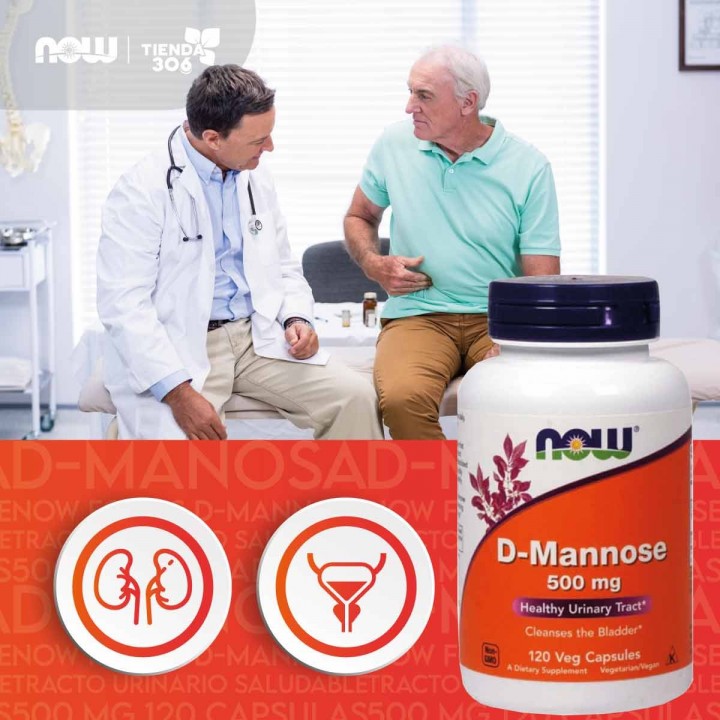 D-Manosa Now Foods D-Mannose Tracto Urinario Saludable 500 mg 120 Cápsulas V3189 Now Nutrition for Optimal Wellness