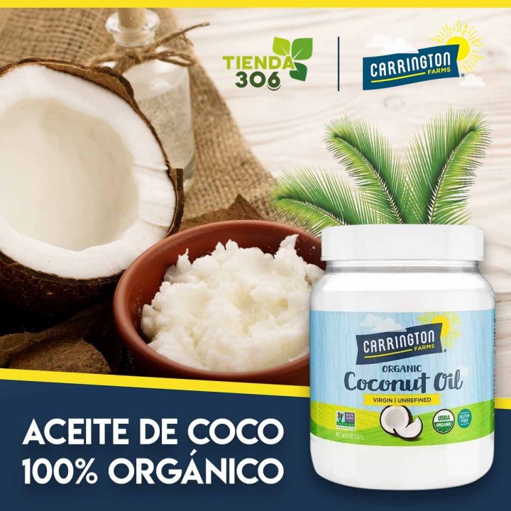 Aceite de Coco 100% Orgánico y Virgen Carrington 54 FL OZ (1.6 L) D1151 CARRINGTON FARMS