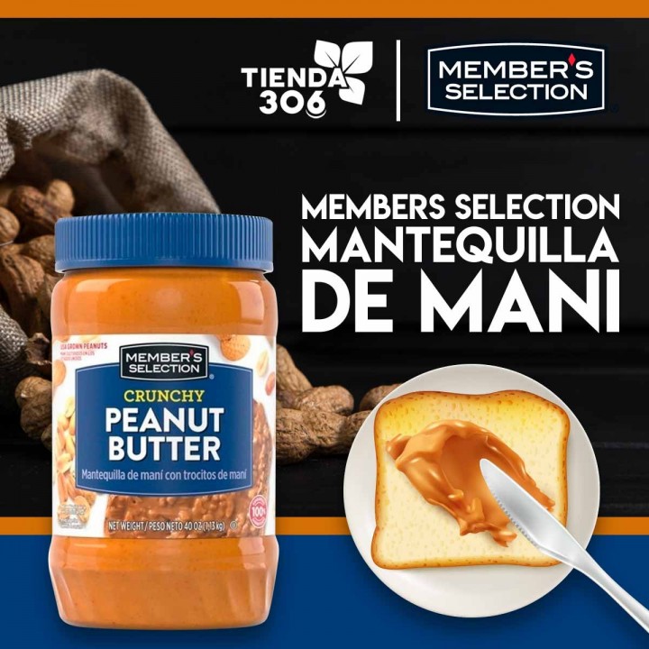 MEMBER'S SELECTION Mantequilla de Mani con Trocitos de Mani 1.13 kg D1155 Members Selection