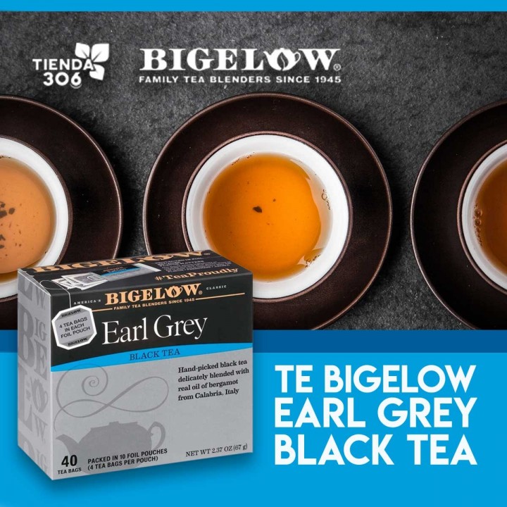 Te Bigelow Earl Grey Black Tea 40 Bolsitas 67g T2064 BIGELOW