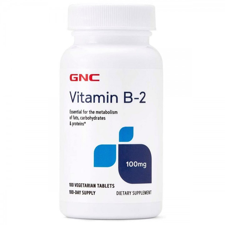 Vitamina B-2 GNC 100 mg Metabolismo de Grasas 100 Tabletas Veg V3215 GNC