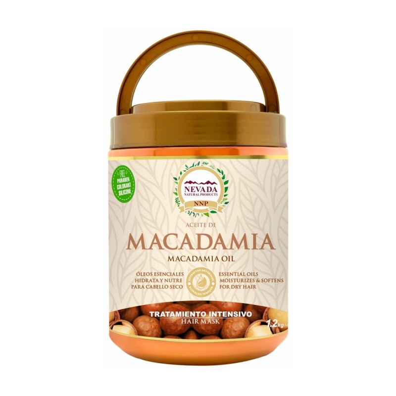 Nevada Tratamiento Aceite de Macadamia Libre de Parabenos, Colorantes y Silicona 1.2 Kg C1181 Nevada Natural Products