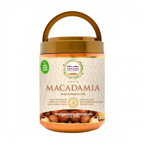 Nevada Tratamiento Aceite de Macadamia Libre de Parabenos, Colorantes y Silicona 1.2 Kg C1181 Nevada Natural Products