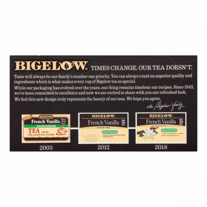 Bigelow Te Negro Black Tea Decaffeinated French Vainilla 20 Bolsitas (36 g) T2053 BIGELOW