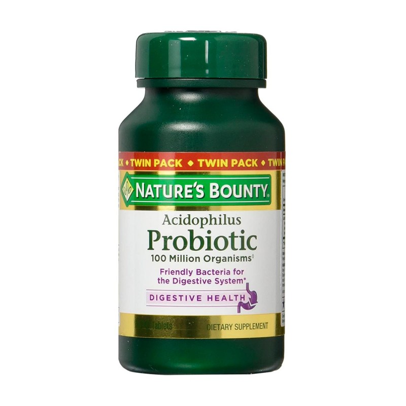 Nature's Bounty Acidophilus Probiotic Apoyo al Sistema Digestivo 100 Tabletas V3101 NATURE'S BOUNTY
