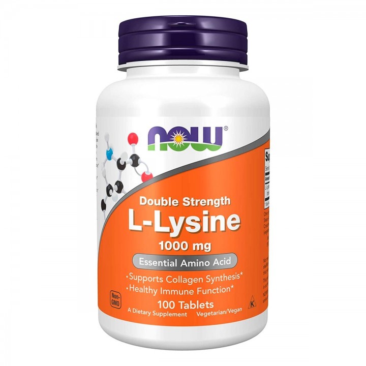 Now L-Lysine 1000 Apoyo a La Salud Inmune 100 Tabletas V3224 Now Nutrition for Optimal Wellness