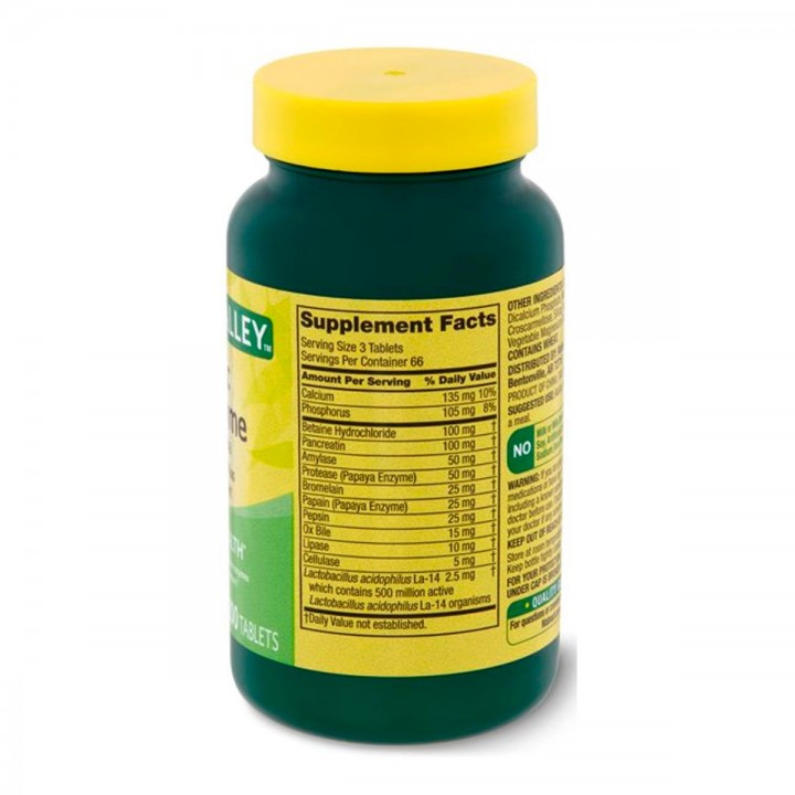 Spring Valley Probiotico Multienzima Formula Digestiva 200 Tabletas V3333 SPRING VALLEY