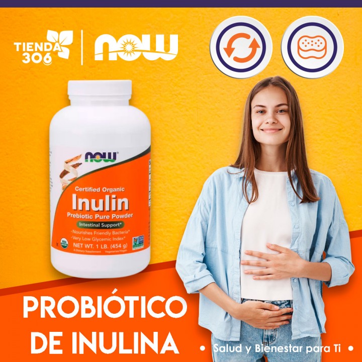 Now Prebiotico Inulina Organica Vegetariana (454 gr) V3218 Now Nutrition for Optimal Wellness