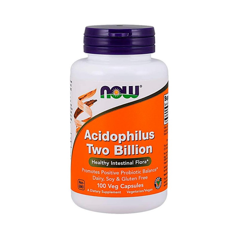 Now Probiotico Acidophilus 2 Billones Salud Intestinal 100 Capsulas V3336 Now Nutrition for Optimal Wellness