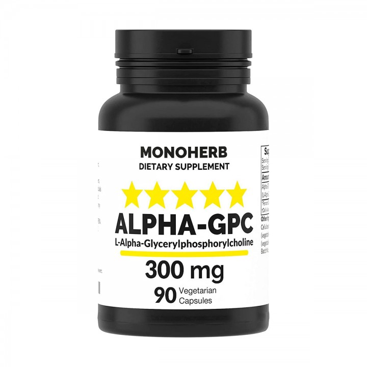 monoHerb ALPHA-GPC Soporte Memoria y Aprendizaje 300 mg 90 Cápsulas Vegetarianas V3309 monoHerb