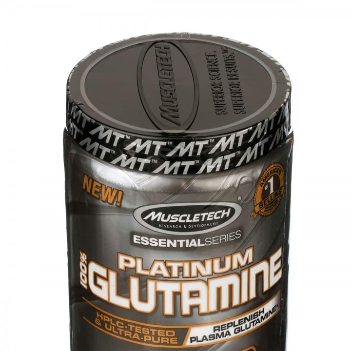 MuscleTech Platinum 100% Glutamina sin sabor 60 Servicios, 300g (10.58oz) V3354 MuscleTech
