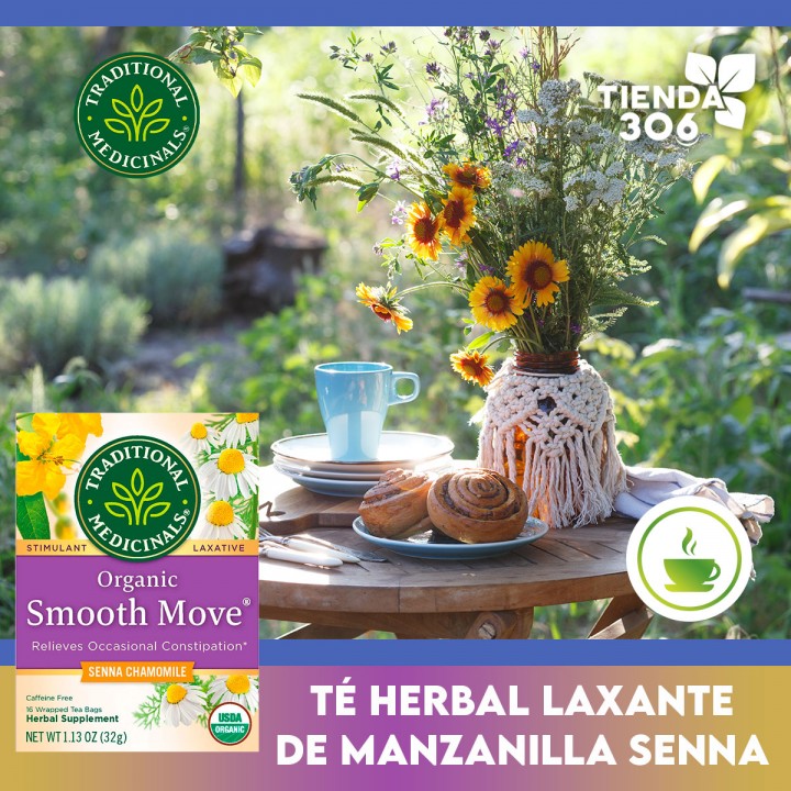 Traditional Medicinals Organic Té Herbal Laxante de Manzanilla Senna, Libre de Cafeína 16 Bolsitas 1.13 oz. (32g) T2095 TRADI...