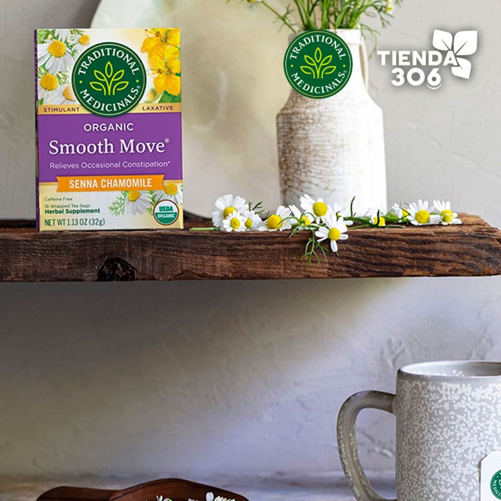 Traditional Medicinals Organic Té Herbal Laxante de Manzanilla Senna, Libre de Cafeína 16 Bolsitas 1.13 oz. (32g) T2095 TRADI...