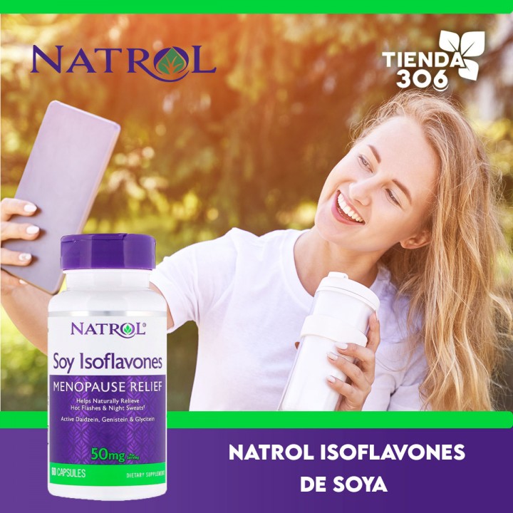 Natrol Isoflavones de Soya Alivio de la Menopausia 50 mg 60 capsulas V3156 Natrol