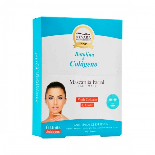 Nevada Mascarilla Facial Botox y Colágeno Anti-Líneas de Expresión 60 g x 6 Unidades C1110 Nevada Natural Products