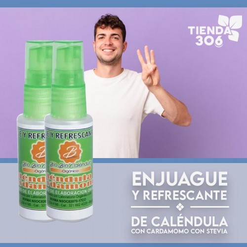 Enjuague y Refrescante Bucal De Caléndula con Cardamomo Con Stevia 30 ml C1038 Marchen