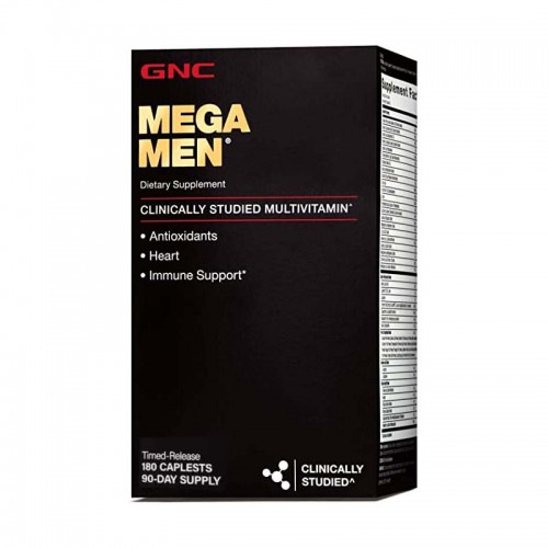 GNC Mega Men Suplemento Multivitamínico para Hombre Clínicamente Comprobado 180 Capsulas V3132 GNC