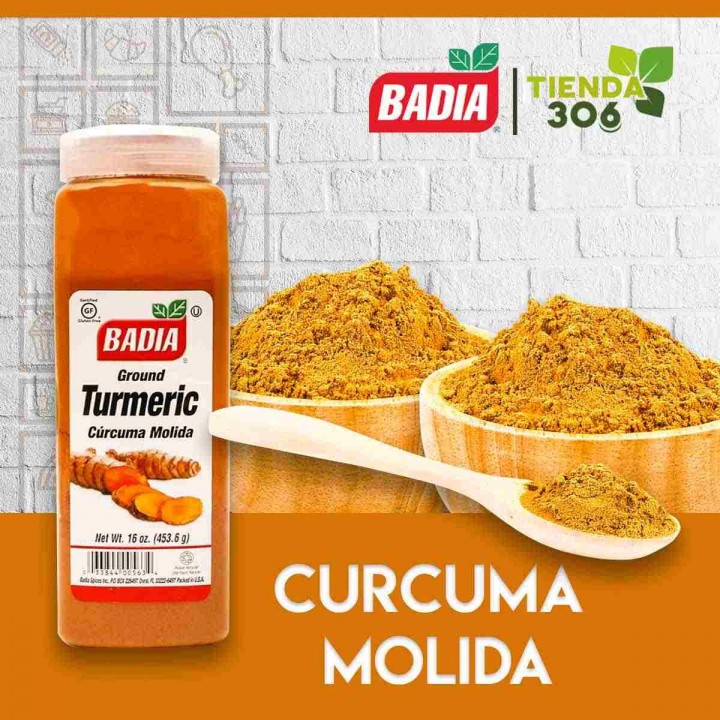 Curcuma Molida (Ground Turmeric) BADIA Gluten Free 16 Oz. (453.6 g) D1102 BADIA