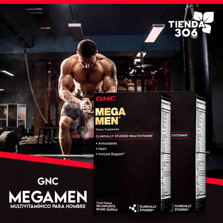 GNC Mega Men Suplemento Multivitamínico para Hombre Clínicamente Comprobado 180 Capsulas V3132 GNC