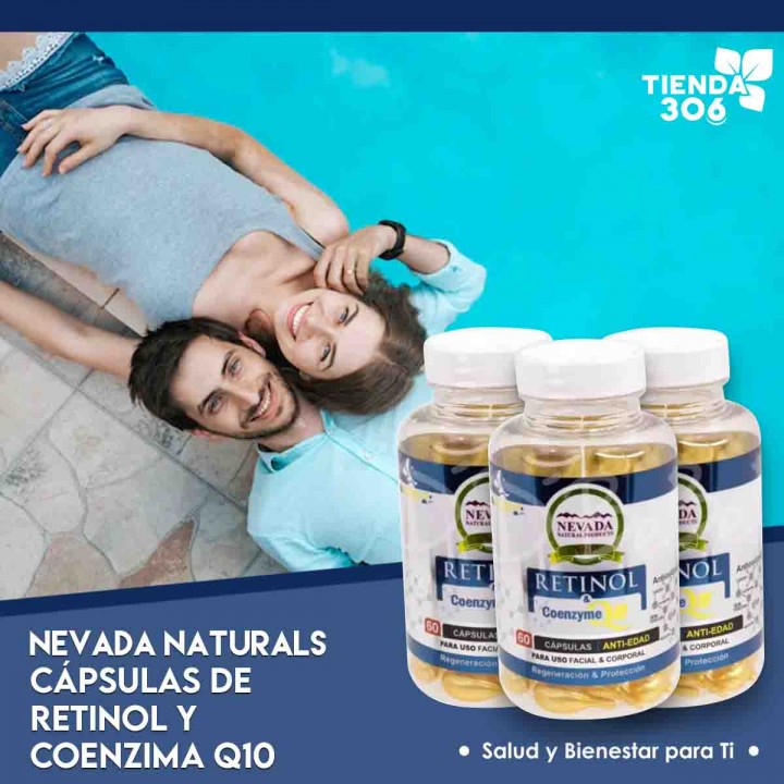 Nevada Cápsulas de Retinol y Coenzima Q10 Anti-Edad 60 Cápsulas C1197 Nevada Natural Products