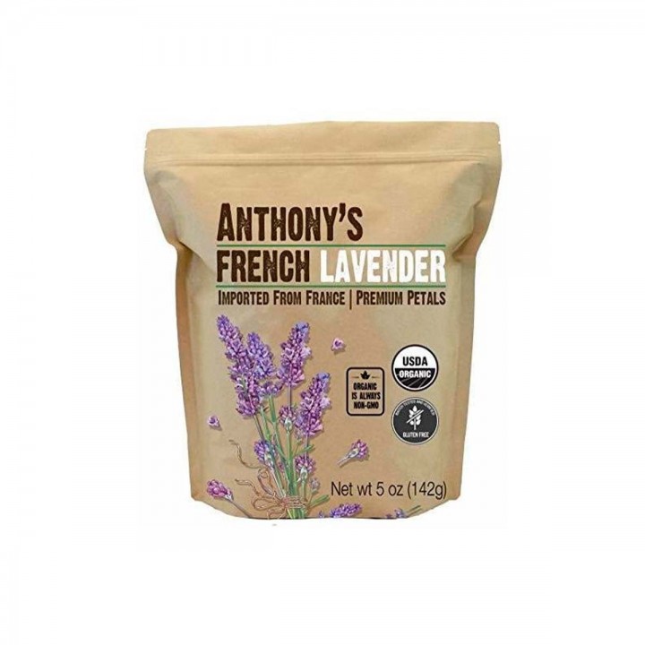 Anthony's French Lavender Pétalos Secos de Lavanda Francesa Orgánica, USDA ORGANIC, Gluten Free, NON-GMO 5 oz (142g) T2107 An...