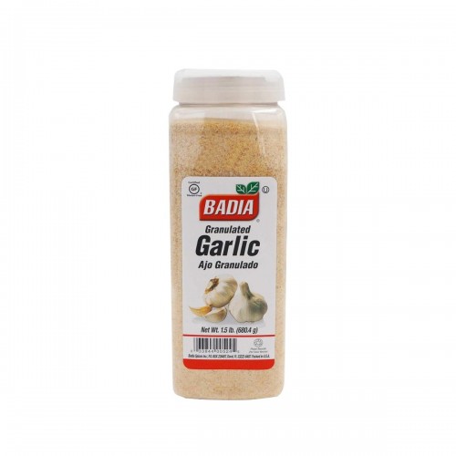 Ajo Granulado (Granulated Garlic) Badia Gluten Free 1.5 lb. (680.4 g) D1105 BADIA