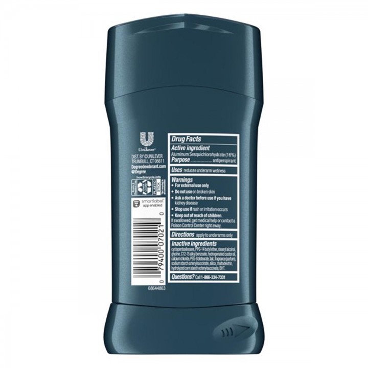 Degree Desodorante Antitranspirante en Barra Men SPORT DEFENSE Protección 72H 2.7 Onzas (76g) C1199 Degree